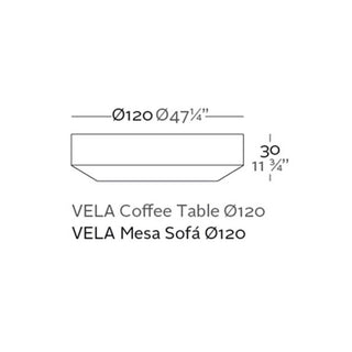 Vondom Vela round low table diam.120 cm by Ramón Esteve - Buy now on ShopDecor - Discover the best products by VONDOM design